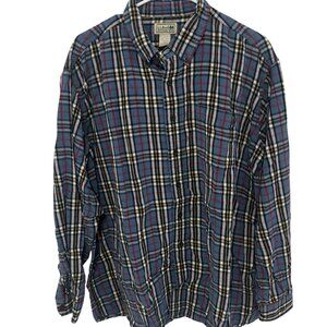 L.L. Bean Men's Multicolor  Blue Plaid Button Down Shirt. Size XXL